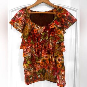 I.N. STUDIO Ruffled Top Size M